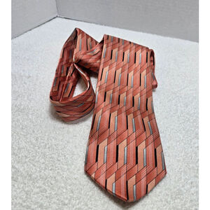 Men's Covington Orange & Blue Geometric All Silk Tie One Size